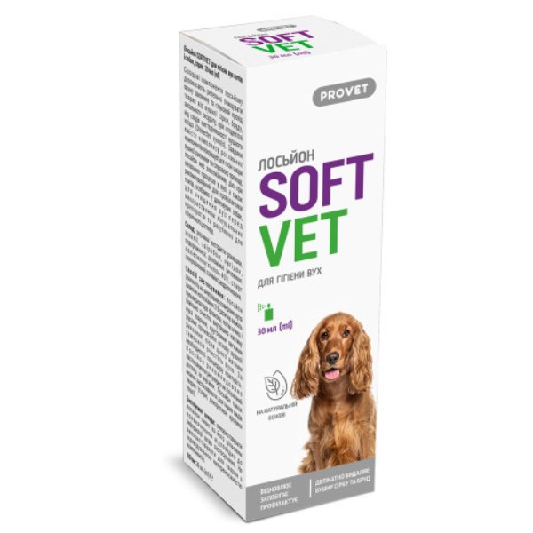 Фото - Лосьон для кошек и собак ProVET SOFTVET для гигиены ушей 30 мл (4823082440092)