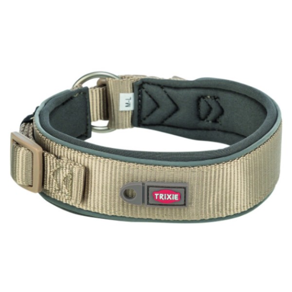 Фото - Ошейник для собак Trixie Premium экстраширокий XS–S 27–35 см 25 мм песочно-серый (4053032677500)