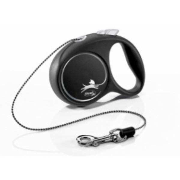 Фото - Поводок для собак Flexi Black Design трос Черная размер XS 3 м 8 кг (4000498033203)