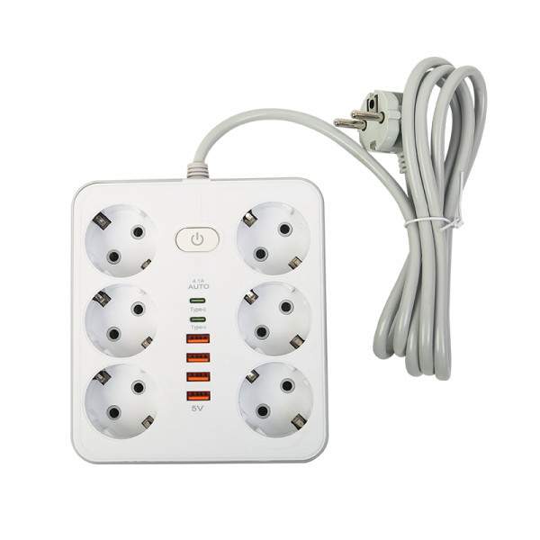 Фото - Мережевий фільтр XOKO SP-6-4-2 2 м 6 розетки 6 USB White (XK-SP-6-4-2-WH)