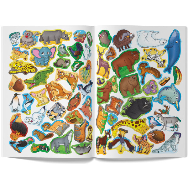 Фото -  Crystal Book Велика книжка. Розвивальні наліпки. Розумні завдання. Дикі тварини (9789669362988)