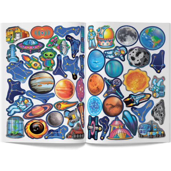 Фото -  Crystal Book Большая книга. Развивающие наклейки. Умные задачи. Космос (9789669871411)