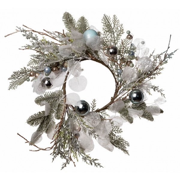 Фото - Вінок штучний YES! Fun з бірюз. кулями 45 см (974762)