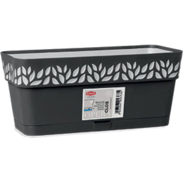 Фото - Вазон Stefanplast OPERA Cloe 30x13x12 см графит/св.серый 94373