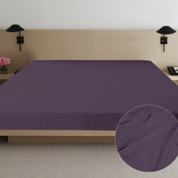 Фото - Простирадло євро Ярослав сатин 220х240 диз.09 (сливове) (39650)