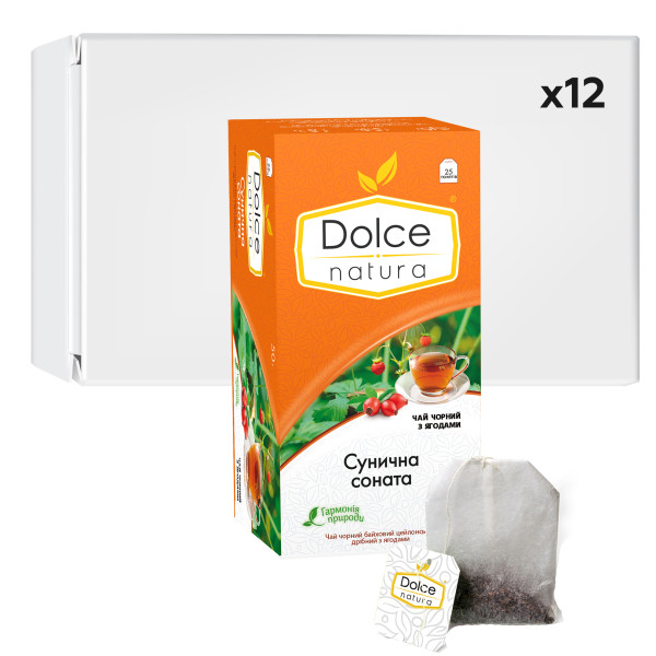 Фото - Чай Dolce Natura Земляничная соната с ягодами 50 г 12 шт. (2000006782601)