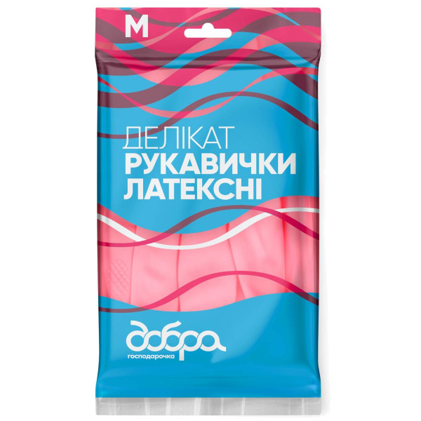 Фото - Перчатки латексные Добра господарочка ДЕЛИКАТ размер М (4820086523684)
