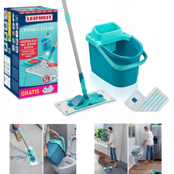 Фото - Набір для прибирання Leifheit відро+ швабра Power Clean (55515)