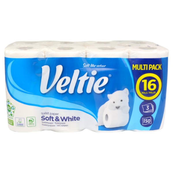 Фото - Туалетная бумага Veltie Soft White 16 рулонов 3 слоя (VeTPSW163)