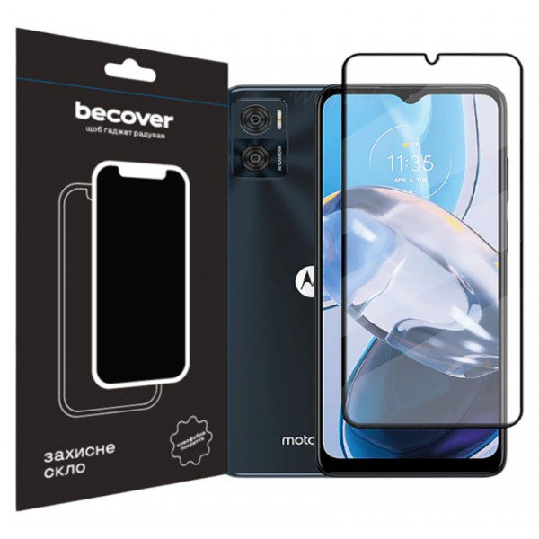 Фото - Захисне скло для смартфону BeCover for Motorola Moto E22/E22i Black (709731)