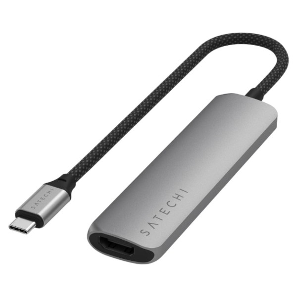 Фото - Хаб USB Satechi 4-in-1 USB-C Slim Multiport Adapter 4K Space Grey (ST-P4SM)