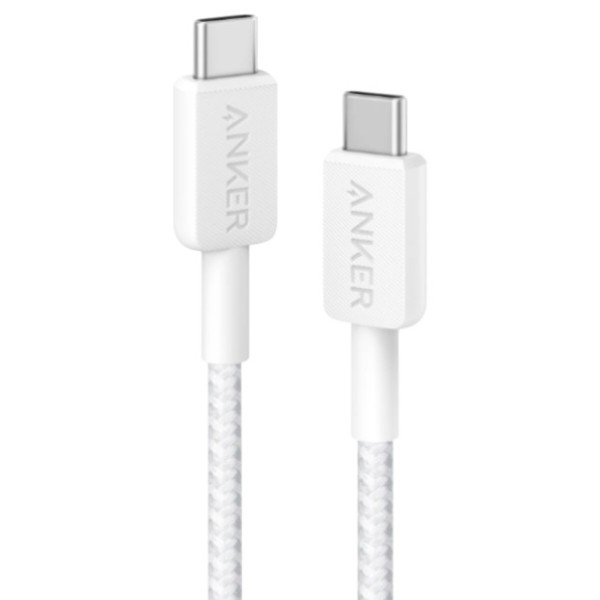Фото - Кабель Anker 322 USB-C to USB-C - 0.9m Nylon White (A81F5H21)