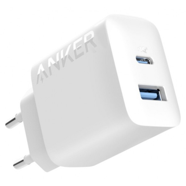 Фото - Мережевий зарядний пристрій Anker PowerPort - 20W USB-C&USB-A White (A2348G21)