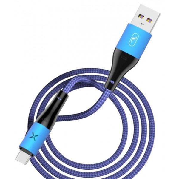 Фото - Кабель синхронізації даних SkyDolphin S49T LED Aluminium Alloy USB - USB Type-C (M/M) 1m Blue (SDUSB-000568)