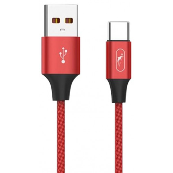 Фото - Кабель синхронізації даних SkyDolphin S55T Neylon USB - USB Type-C (M/M) 1m Red (SDUSB-000437)