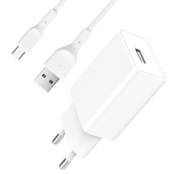 Фото - Сетевое зарядное устройство SkyDolphin SC36T 1USB, 2.4A White (SDMZP-000117)+кабель Type-C Фото - Сетевое зарядное устройство SkyDolphin SC36T 1USB, 2.4A White (SDMZP-000117)+кабель Type-C