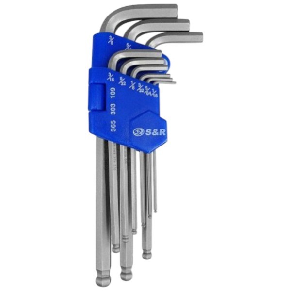 Фото - Набор шестигранных ключей S&R 1/16"-3/8" 9 шт. (365303109)