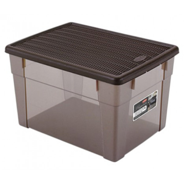 Фото - Корзина для белья Stefanplast 30860 с коричн. крышкой ELEGANCE XL 20 л 39x29x24 см