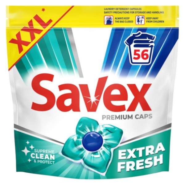 Фото - Капсули для прання SAVEX Super Caps Extra Fresh 56 шт. (3800024048159)