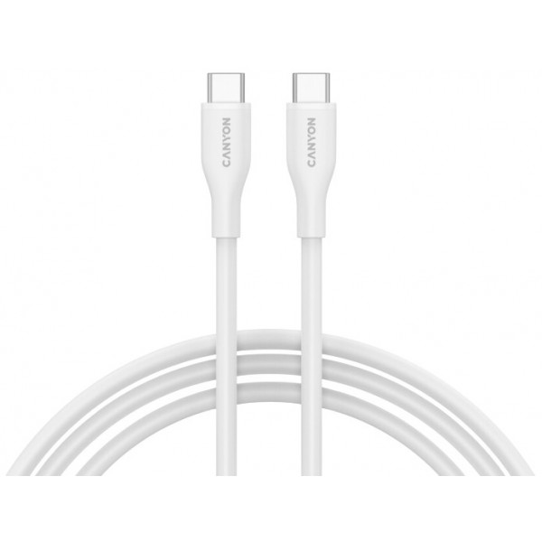 Фото - Кабель Canyon CC60SC10 Type-C to Type-C 60W 1m Silicon White (CNS-CC60SC10W)