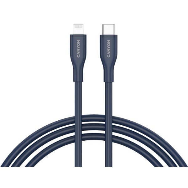Фото - Кабель Canyon CLNM60 Type-C to Lightning 60W MFI 1m Silicon Blue (CNS-CLNM60SC10DB)