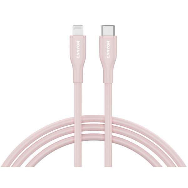 Фото - Кабель Canyon CLNM60 Type-C to Lightning 60W MFI 1m Silicon Pink (CNS-CLNM60SC10PS)