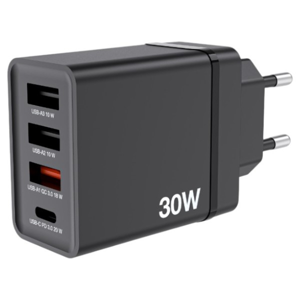 Фото - Сетевое зарядное устройство Verbatim USB 30 Вт PD 3.0 і QC 3.0 4-ports Black (49700) Фото - Сетевое зарядное устройство Verbatim USB 30 Вт PD 3.0 і QC 3.0 4-ports Black (49700)
