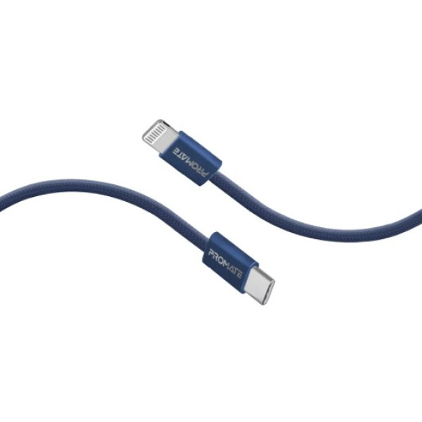 Фото - Кабель синхронізації даних Promate USB Type-C-Lightning (ecoline-ci120.navy)