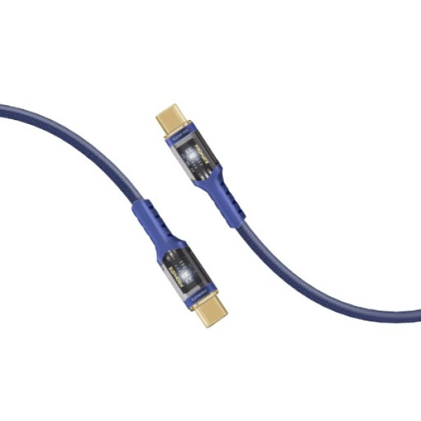 Фото - Кабель синхронізації даних Promate USB Type-C - USB Type-C (lucidline-cc120.navy)