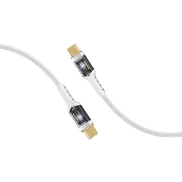 Фото - Кабель синхронізації даних Promate USB Type-C - USB Type-C (lucidline-cc120.white)