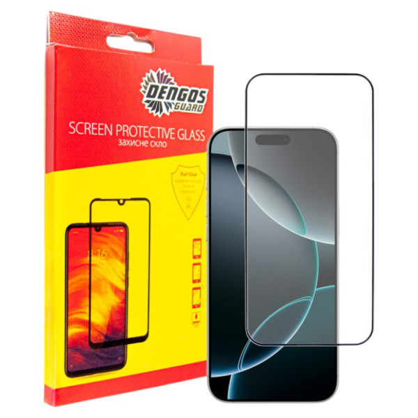 Фото - Захисне скло для смартфону DENGOS for Apple iPhone 16 Pro Max Black Full Glue (TGFG-369)