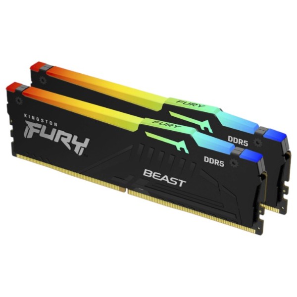 Фото - Пам'ять DDR Kingston Fury Beast RGB DDR5-5200 64Gb (2x32Gb) CL40-40-40 1.25V XMP (KF552C40BBAK2-64)