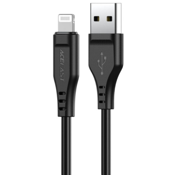 Фото - Кабель синхронізації даних AceFast USB 2.0 USB-A to Lighting, 1,2 м, 2,4A, TPE C3-02 Black (6974316280828)