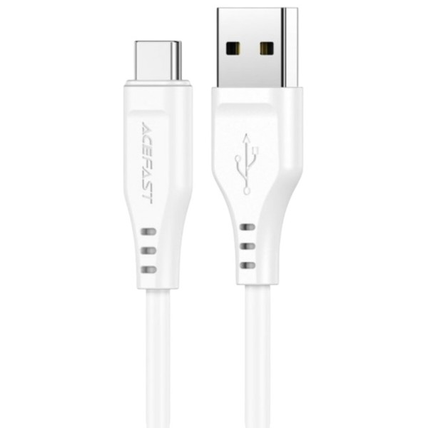 Фото - Кабель AceFast USB 2.0 USB-A to USB-C, 1,2 м, 3.0A, TPE C3-04 White (6974316280873)