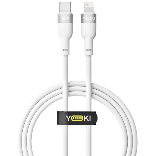 Фото - Кабель YOKI SILICONE Type-C to Lightning 30W 1.2m White (YK-SI50)
