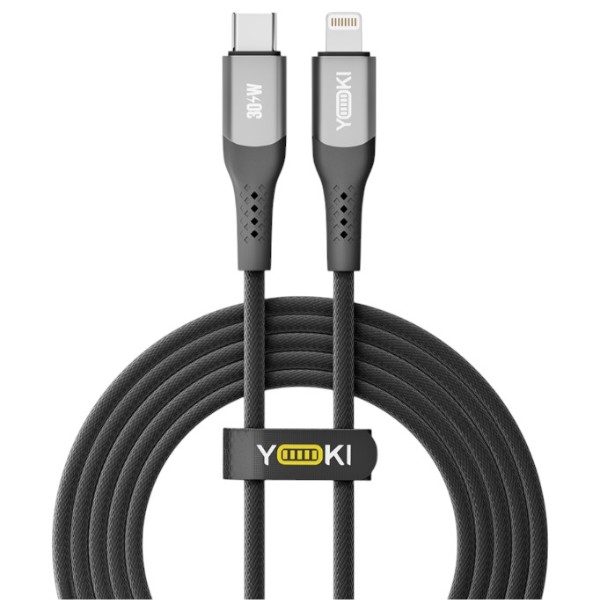 Фото - Кабель YOKI SOLID Type-C to Lightning 30W 2m Black (YK-SO15)
