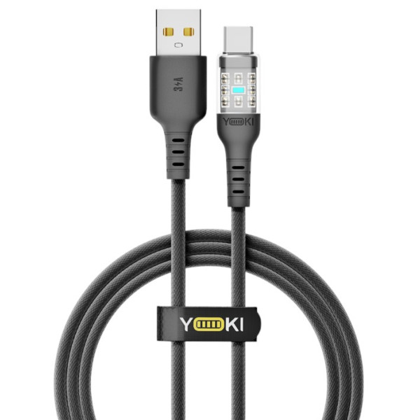 Фото - Кабель синхронизации данных YOKI CYBER Type-C 3A 1.2m Black (YK-CY23)
