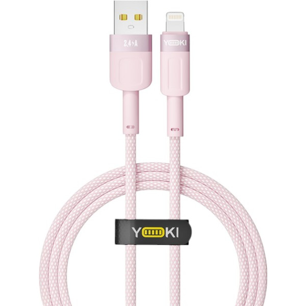 Фото - Кабель синхронізації даних YOKI STYLE Lightning 2.4A 1.2m Pink (YK-ST41)