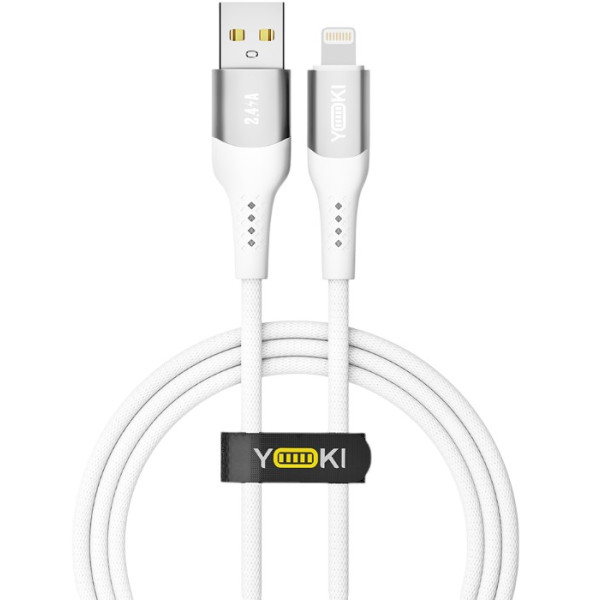 Фото - Кабель синхронізації даних YOKI SOLID Lightning 2.4A 1.2m White (YK-SO15)