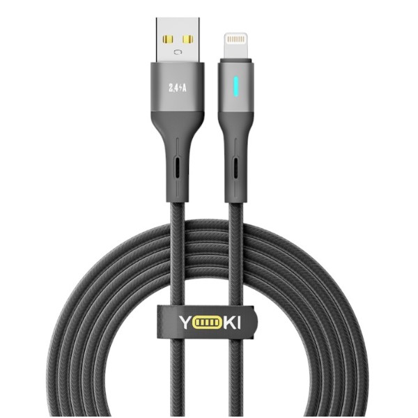 Фото - Кабель YOKI LED Lightning 2.4A 2m Black (YK-LE17)