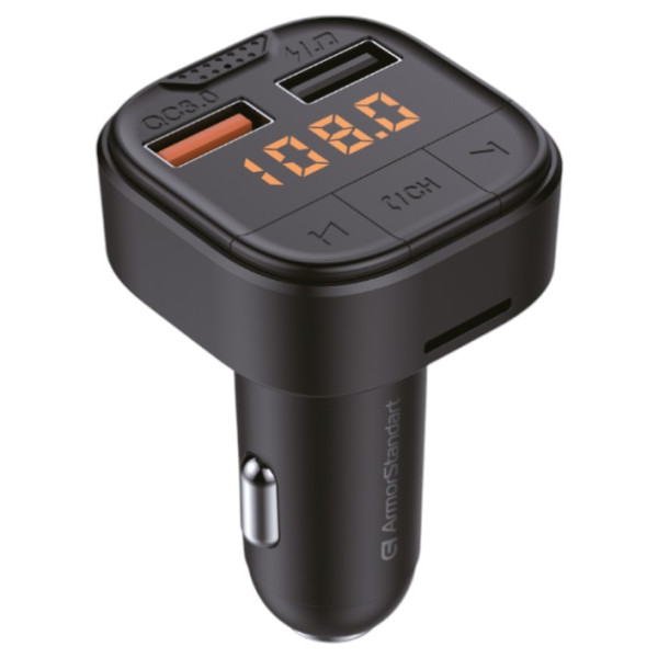 Фото - FM модулятор Armorstandart ASF1 18W QC3.0 2xUSB Black (ARM82826)