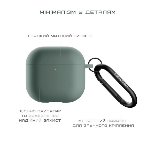 Фото - Чохол для навушників Native Union Active Case Slate Green for Airpods 4th Gen (ACTCSE-GRN-AP4)