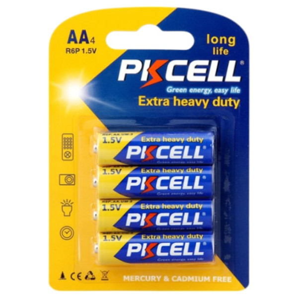 Фото - Батарейка тип AA PKCELL 1.5V AA/R6 4 шт. (PC/R6-4B)