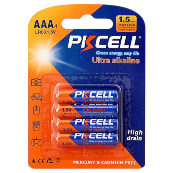 Фото - Батарейка тип AAA PKCELL AAA/HR3 4 шт. (PC/LR03-4B)