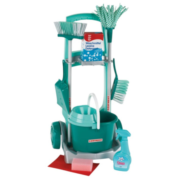 Фото - Сюжетно-рольова гра. Будинок. Предмети побуту Klein Leifheit - Іграшковий набір: візок для прибирання з аксесуарами (6562)