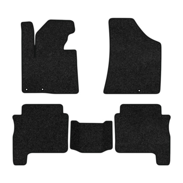 Фото - Килимки ворсові в салон авто EVAtech Premium для Hyundai Santa FE (CM) Restyling (Floor Gas Pedal) 5 seats (3 clips) 2010-2012 2 покоління SUV EU чорний кант HY13312CV5KD3VPB