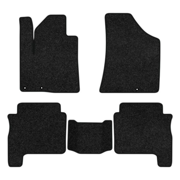Фото - Коврики ворсовые в салон авто EVAtech Premium для Hyundai Santa FE (CM) Restyling (Hinged Gas Pedal) 7 seats (3 clips) 2010-2012 2 поколение SUV EU черный кант HY13314CV5KD3VPB