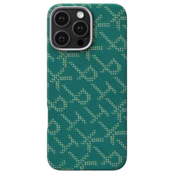 Фото - Чехол для смартфона Pitaka Tactile Woven Monogram Green/Gold for iPhone 16 Pro (KI1601PTK)