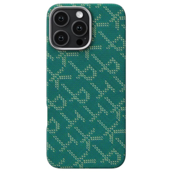 Фото - Чехол для смартфона Pitaka Tactile Woven Monogram Green/Gold for iPhone 16 Pro Max (KI1601PTKP)