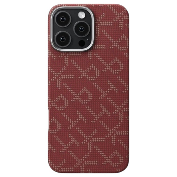 Фото - Чохол для смартфону Pitaka Tactile Woven Monogram Red/Gold for iPhone 16 Pro (KI1602PTK) Фото - Чохол для смартфону Pitaka Tactile Woven Monogram Red/Gold for iPhone 16 Pro (KI1602PTK)